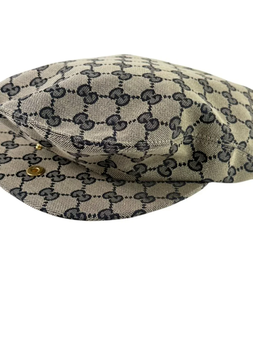 GUCCI Blue GG Monogram Canvas Flat Newsboy Cap Men's Hat Marked as S 57cm 696856